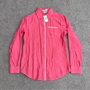 Van Heusen Studio Easy Fit Button Up Flamingo Pink Shirt Womens S/P